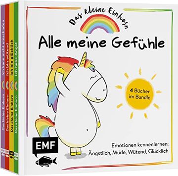 portada Alle Meine Gefühle Emotionen Kennenlernen mit dem Kleinen Einhorn 4 Bücher im Bundle: Ängstlich, Müde, Wütend, Glücklich (in German)