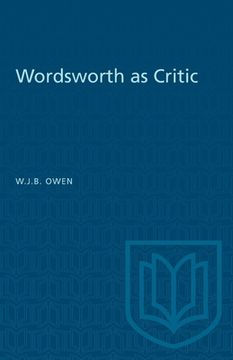 portada Wordsworth as Critic (en Inglés)