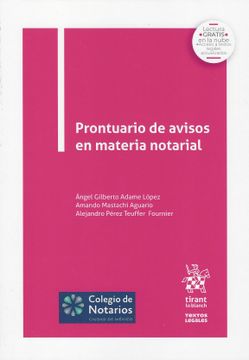 portada Prontuario de Avisos en Materia Notarial