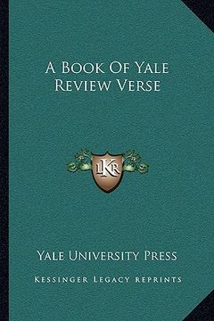 portada a book of yale review verse (en Inglés)