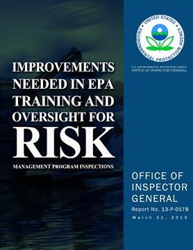 portada Improvements Needed in EPA Training and Oversight for Risk Management Program Inspections (en Inglés)