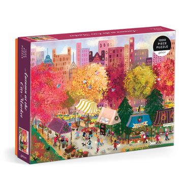 portada Galison Autumn at the City Market – 1000 Piece Puzzle fun and Challenging Activity With Bright and Bold Artwork of a Fall day at a Farmer’S Market for Adults and Families