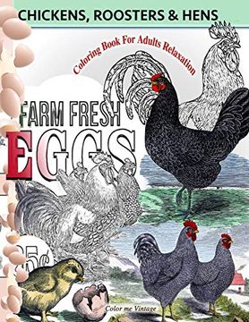 portada Chickens, Roosters and Hens Coloring Book for Adults: Relaxation 