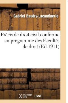 portada Précis de Droit Civil. 1, Précis de Droit Civil: Conforme Au Programme Des Facultés de Droit T01 (en Francés)