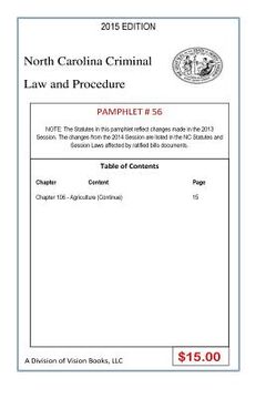 portada North Carolina Criminal Law and Procedure-Pamphlet 56 (en Inglés)