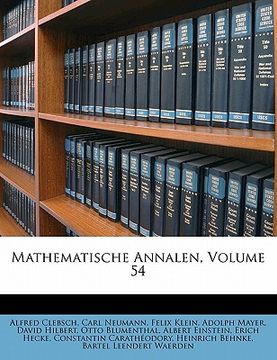 portada mathematische annalen, volume 54 (in English)