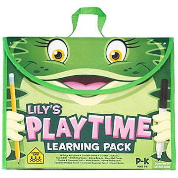 portada School Zone - Lily's Playtime Activity Learning Pack - Ages 3-5, Preschool, Kindergarten, Workbook, Flash Cards, cut & Paste, Tracing, Mazes, Search & Find, Carrying Case, Pencil & Wipe-Clean Marker (in English)