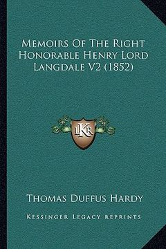 portada memoirs of the right honorable henry lord langdale v2 (1852) (en Inglés)