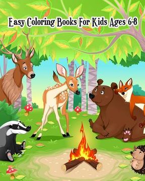 portada Easy Coloring Books For Kids Ages 6-8: Coloring & Activities (Mazes, Counting, Find Two Same Pictures, Find The Differences Games & Dot To Dot For Kid (in English)
