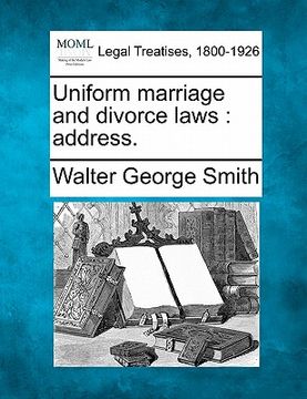 portada uniform marriage and divorce laws: address. (en Inglés)