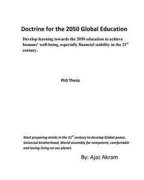 portada Doctrine for the 2050 Global Education: Develop learning towards the 2050 education to achieve humans' well-being, (en Inglés)
