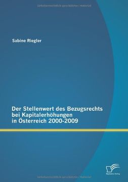 portada Der Stellenwert Des Bezugsrechts Bei Kapitalerhohungen in Osterreich 2000-2009 (German Edition)