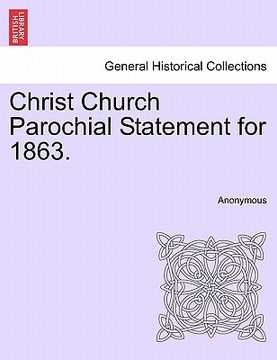 portada christ church parochial statement for 1863.
