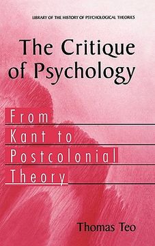 portada the critique of psychology: from kant to postcolonial theory (in English)