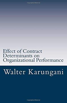 portada Effect of Contract Determinants on Organizational Performance (en Inglés)