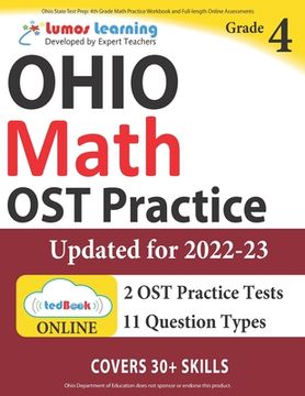 portada Ohio State Test Prep: 4th Grade Math Practice Workbook and Full-length Online Assessments: OST Study Guide (en Inglés)