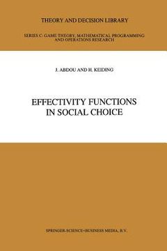 portada Effectivity Functions in Social Choice (en Inglés)