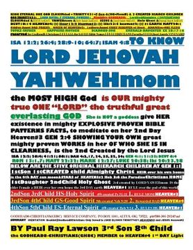 portada To Know Lord Jehovah Yahwehmom (en Inglés)