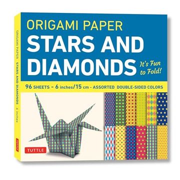 portada Origami Paper 96 Sheets - Stars and Diamonds 6 Inch (15 Cm): Tuttle Origami Paper: Origami Sheets Printed With 12 Different Patterns: Instructions for 6 Projects Included (in English)