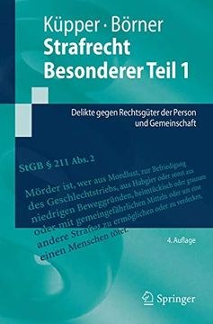 portada Strafrecht Besonderer Teil 1: Delikte Gegen Rechtsgüter der Person und Gemeinschaft (in German)
