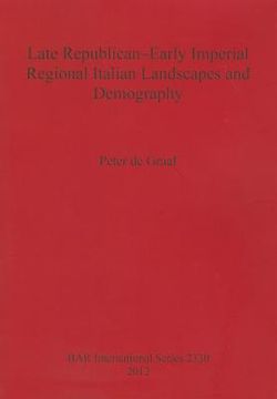 portada late republican-early imperial regional italian landscapes and demography (en Inglés)