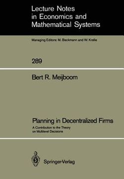 portada planning in decentralized firms: a contribution to the theory on multilevel decisions (en Inglés)