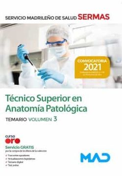 portada Técnico Superior en Anatomía Patológica del Servicio Madrileño de Salud. Temario Volumen 3