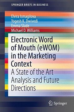portada Electronic Word of Mouth (Ewom) in the Marketing Context: A State of the art Analysis and Future Directions (Springerbriefs in Business) (in English)