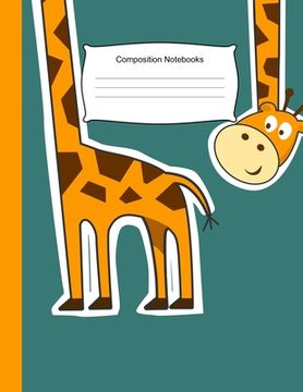 portada Composition Notebooks: 8.5 x 11,100 Wide Ruled Line Paper, Cute School Notebook, School Composition Notebooks, Back to school, Giraffe (en Inglés)