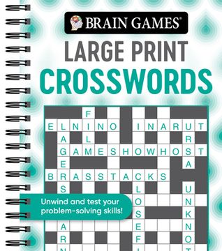 portada Brain Games - Large Print Crosswords (Swirls) (en Inglés)