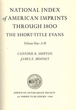 portada National Index of American Imprints Through 1800 (in English)