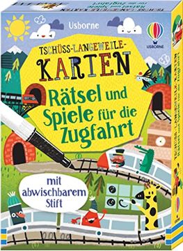 portada Tschüss-Langeweile-Karten: Rätsel und Spiele für die Zugfahrt: Mit Abwischbarem Stift (Tschüss-Langeweile-Reihe) (in German)
