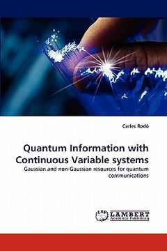 portada quantum information with continuous variable systems (en Inglés)