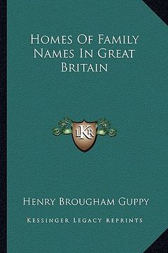 portada homes of family names in great britain (en Inglés)