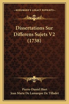 portada Dissertations Sur Differens Sujets V2 (1738) (en Francés)