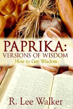 portada paprika: versions of wisdom: how to get wisdom
