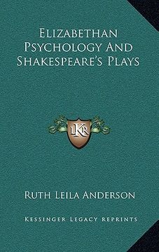 portada elizabethan psychology and shakespeare's plays (en Inglés)