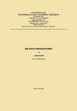 portada Die Hypochromanamien (Handbuch der inneren Medizin)