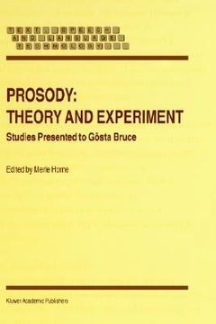 portada prosody: theory and experiment: studies presented to g sta bruce (en Inglés)