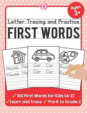 portada Letter Tracing and Practice: 100 First Words (A-Z) Workbook and Letter Tracing Books for Kids Ages 3-5 (Tuebaah Handwriting Workbook) (en Inglés)