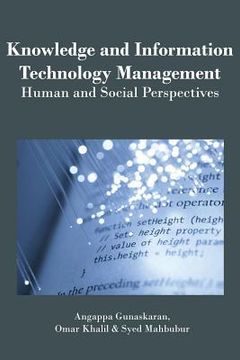 portada knowledge and information technology management: human and social perspectives (en Inglés)