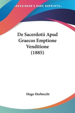 portada De Sacerdotii Apud Graecos Emptione Venditione (1885) (en Latin)