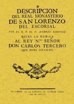 portada Descripcion Del Real Monasterio Del Escorial