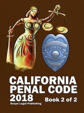 portada California Penal Code 2018 Book 2 of 2 (en Inglés)