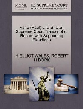 portada vario (paul) v. u.s. u.s. supreme court transcript of record with supporting pleadings (en Inglés)