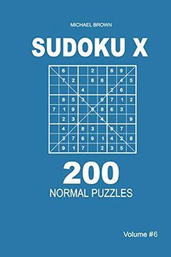 portada Sudoku x - 200 Normal Puzzles 9x9 (Volume 6) (en Inglés)