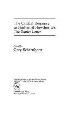 portada The Critical Response to Nathaniel Hawthorne's the Scarlet Letter (en Inglés)
