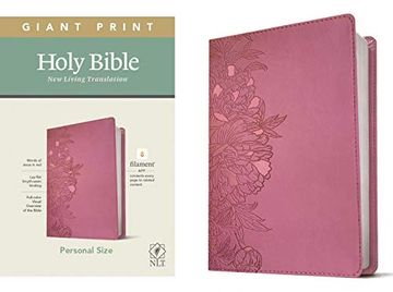 portada Nlt Personal Size Giant Print Bible, Filament Edition, Pink: New Living Translation, Peony Pink, Leatherlike, Personal Size, Giant Print (in English)