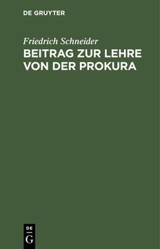 portada Beitrag zur Lehre von der Prokura (German Edition) [Hardcover ] (in German)