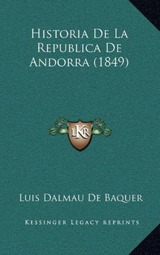 portada Historia de la Republica de Andorra (1849)